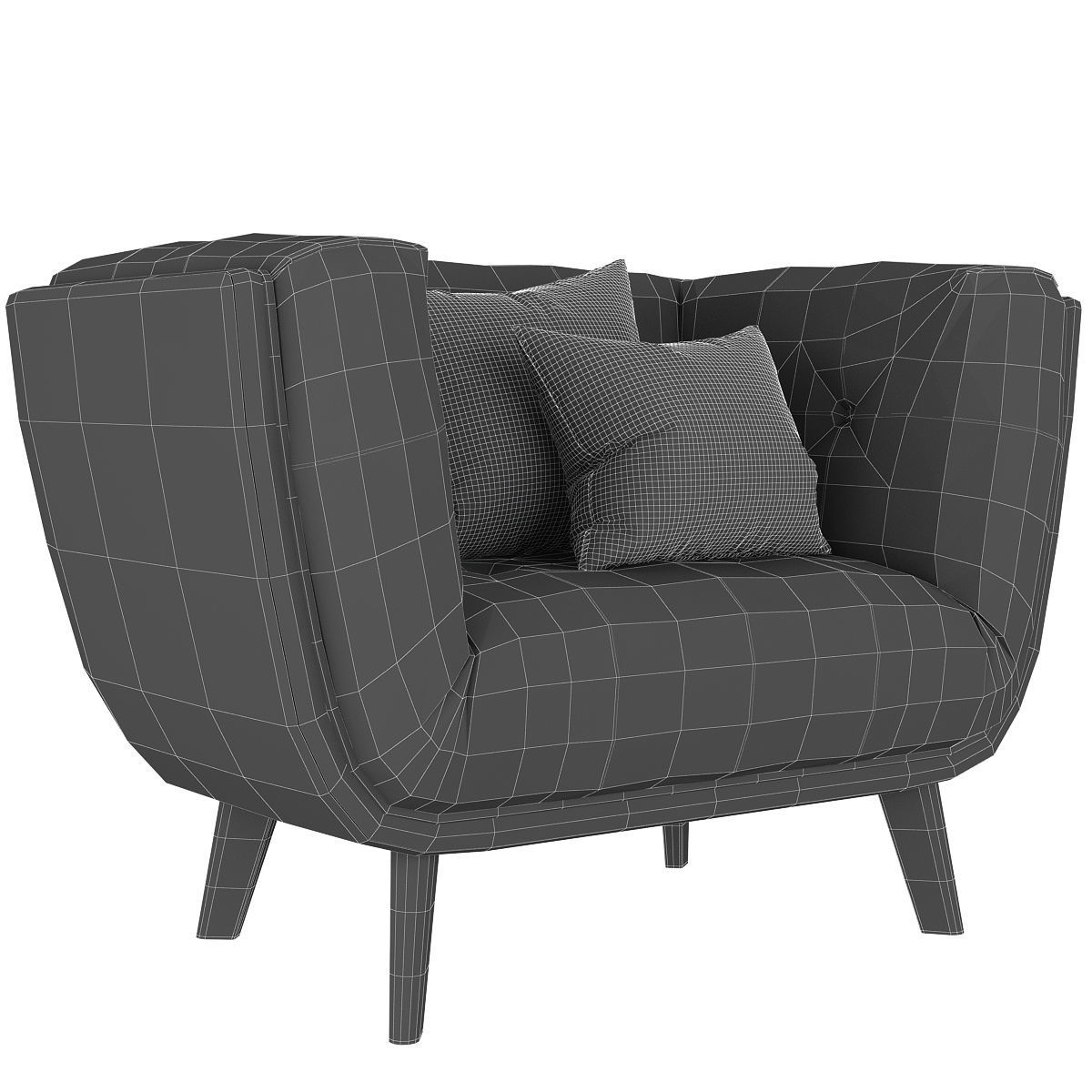 Modway Bestow Upholstered Fabric Armchair 3d model Low-poly 3D model_6