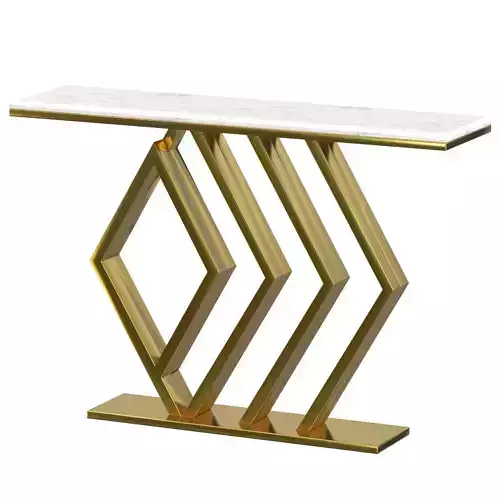 White Rectangular Narrow Console Table Luxury Modern 
