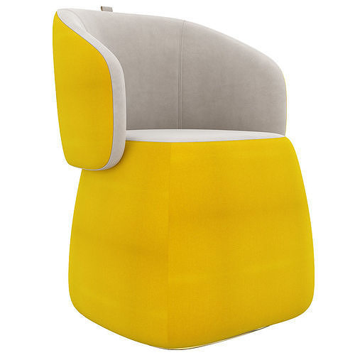Openest chick pouf whitesweep haworth 3d model Low-poly 3D model 2