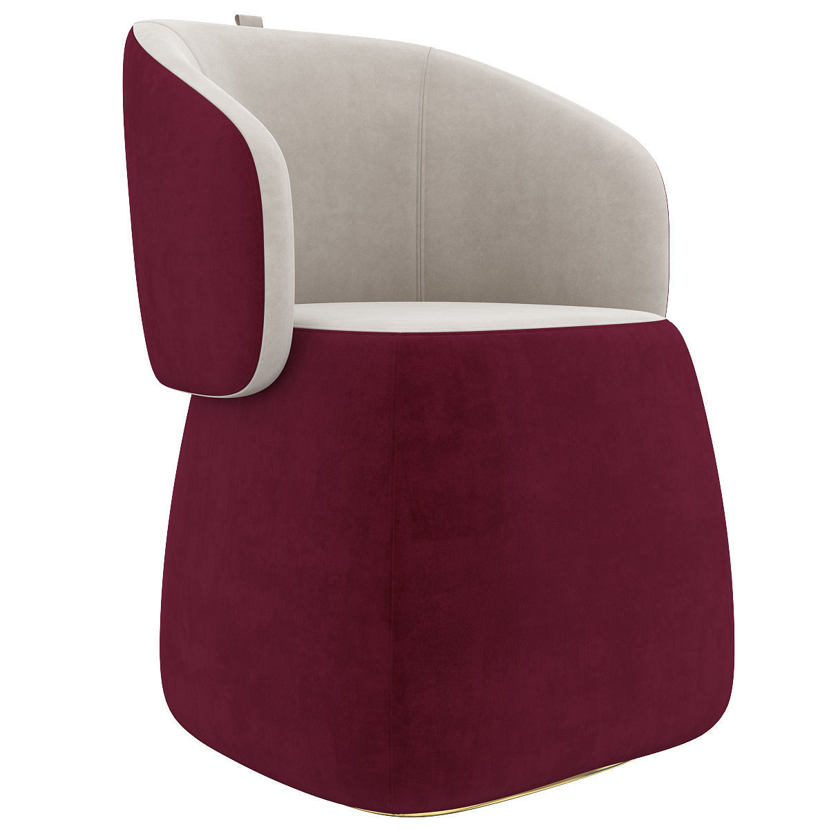 Openest chick pouf whitesweep haworth 3d model Low-poly 3D model_2