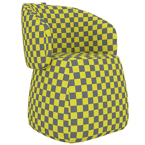 Openest chick pouf whitesweep haworth 3d model Low-poly 3D model 7