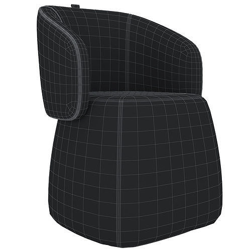 Openest chick pouf whitesweep haworth 3d model Low-poly 3D model 6