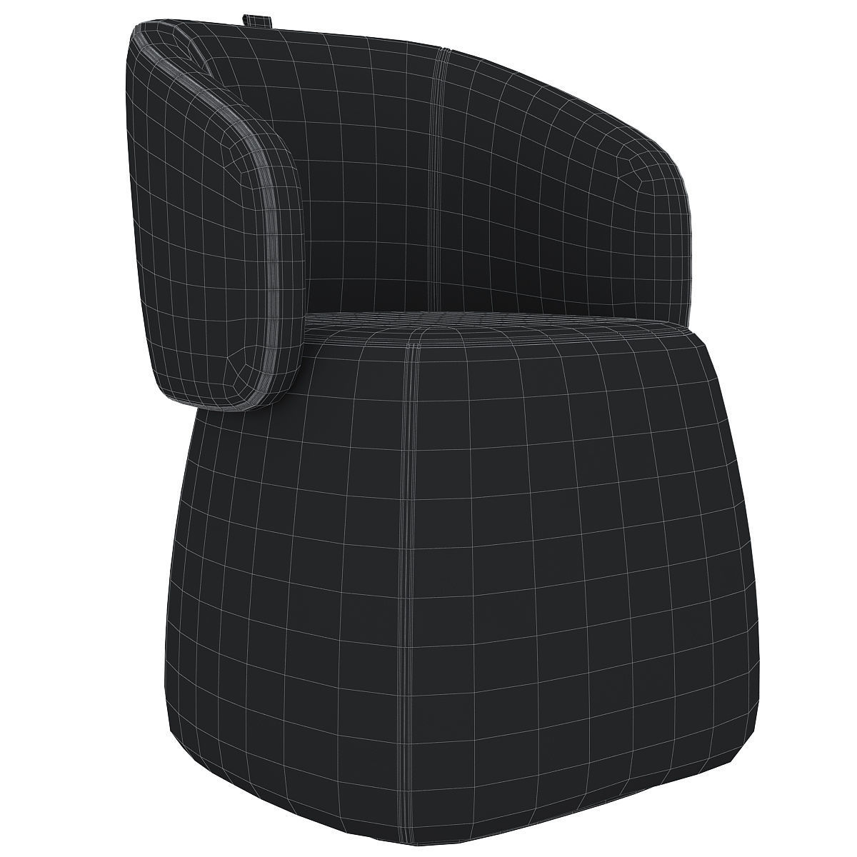 Openest chick pouf whitesweep haworth 3d model Low-poly 3D model_5