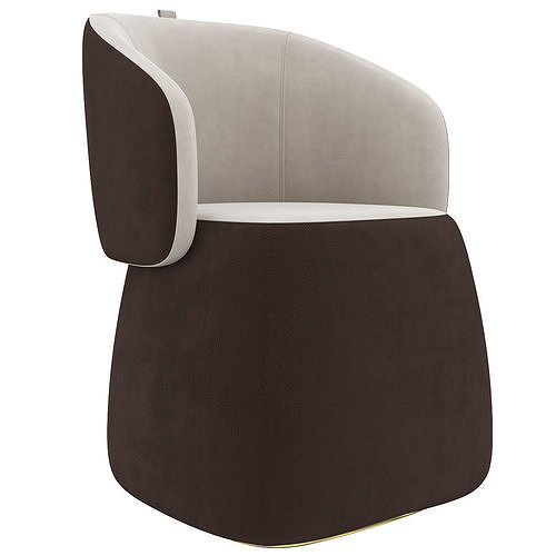 Openest chick pouf whitesweep haworth 3d model Low-poly 3D model 4