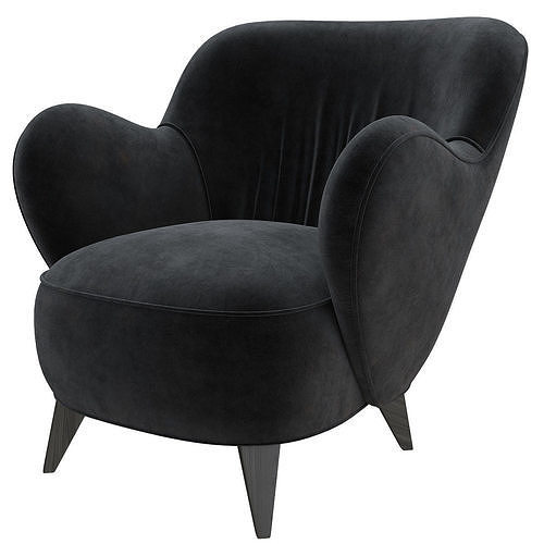 Pair of Vladimir Kagan Mid Century Barrel Chairs Designed  Low-poly 3D model 3