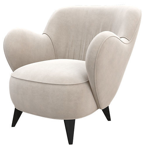 Pair of Vladimir Kagan Mid Century Barrel Chairs Designed  Low-poly 3D model 7
