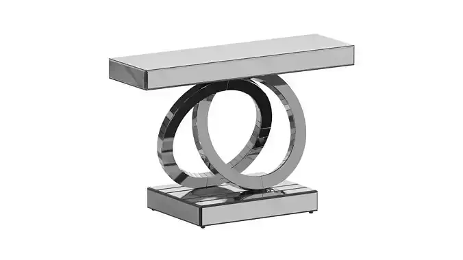 Modern Gold Console Table with Interlaced Rings Base  3D model