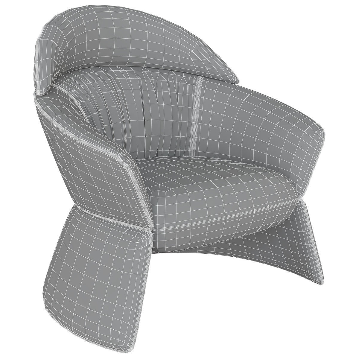 Swale high armchair and designer furniture 3d model Low-poly 3D model_6