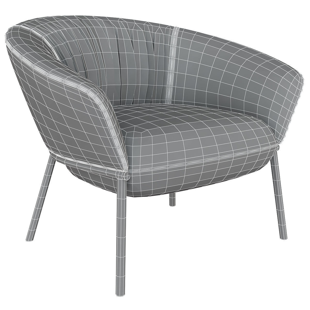 Swale high armchair and designer furniture 3d model Low-poly 3D model_5