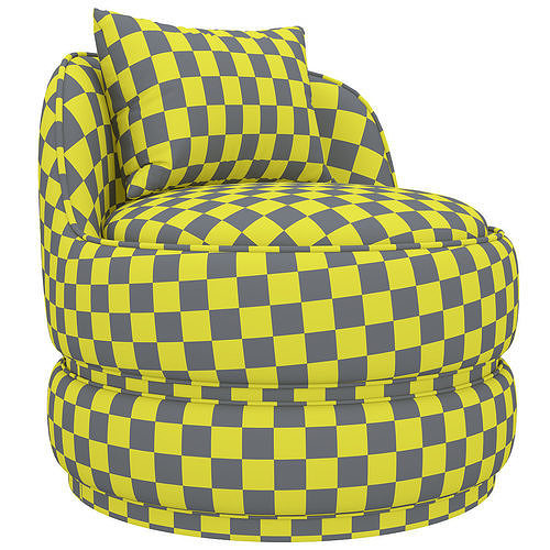 Makeup Barrel Chair 3d model Low-poly 3D model 7