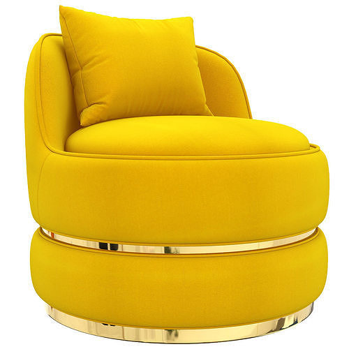 Makeup Barrel Chair 3d model Low-poly 3D model 2