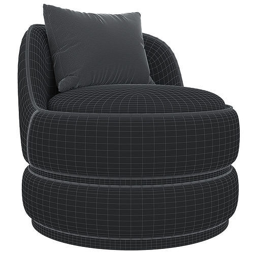 Makeup Barrel Chair 3d model Low-poly 3D model 6