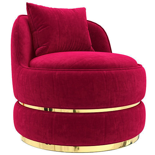 Makeup Barrel Chair 3d model Low-poly 3D model 4