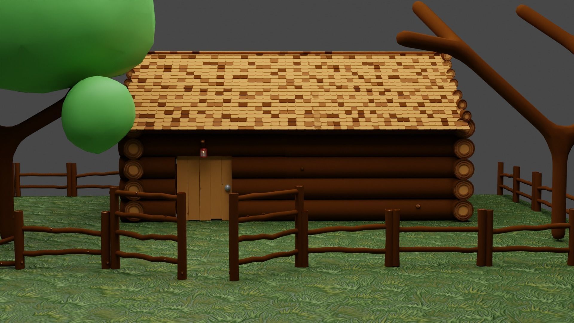 cabin props stylized Low-poly 3D model_10