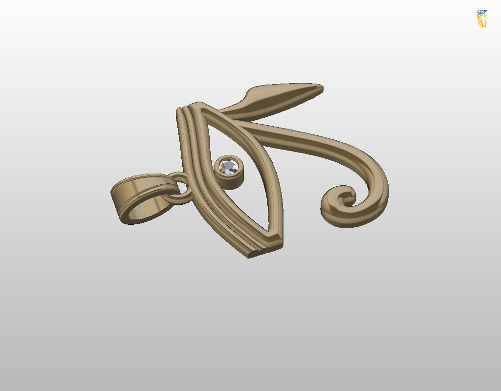 Pedant Eye of Horus 3D print model_18
