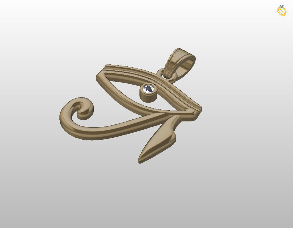 Pedant Eye of Horus 3D print model_9