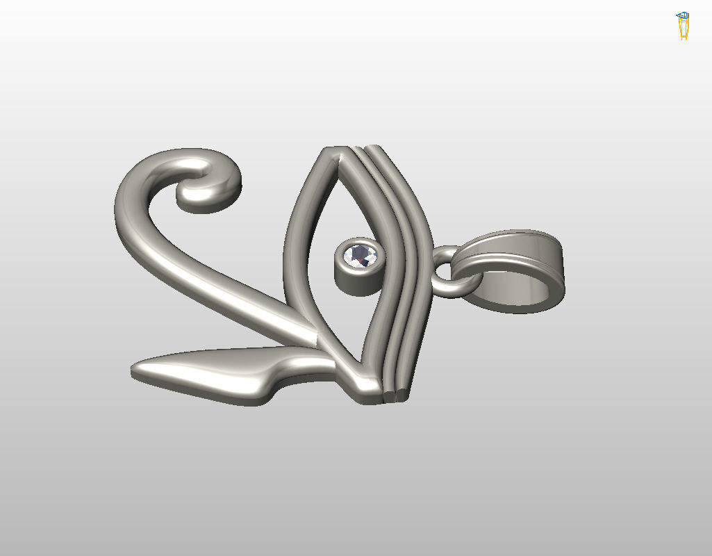 Pedant Eye of Horus 3D print model_36