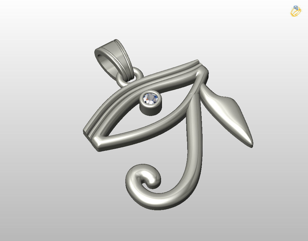 Pedant Eye of Horus 3D print model_41