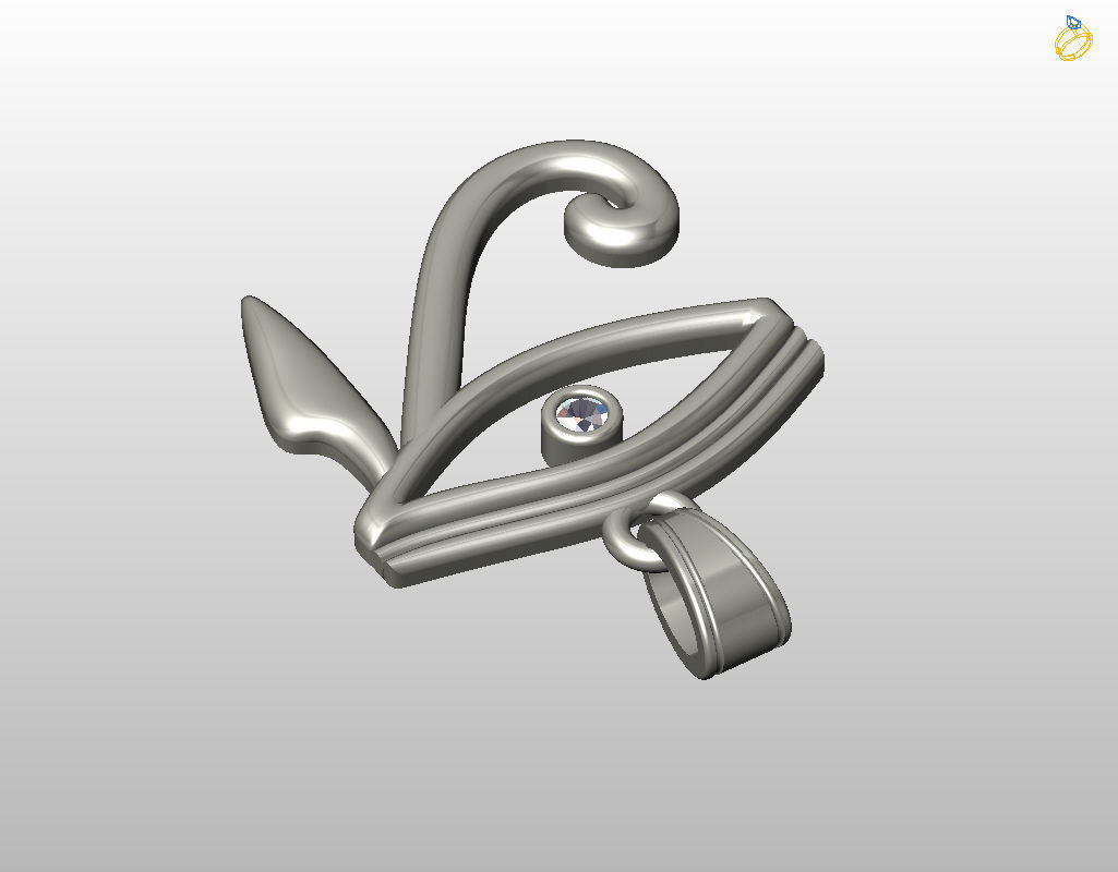 Pedant Eye of Horus 3D print model_34
