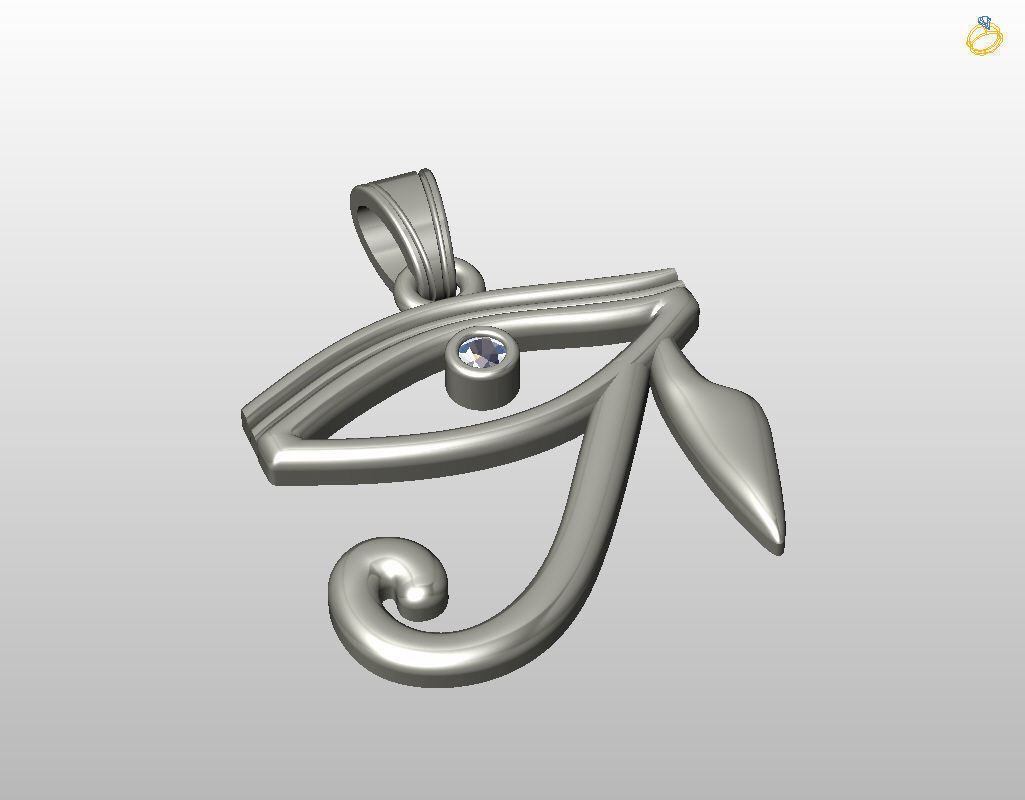 Pedant Eye of Horus 3D print model_39