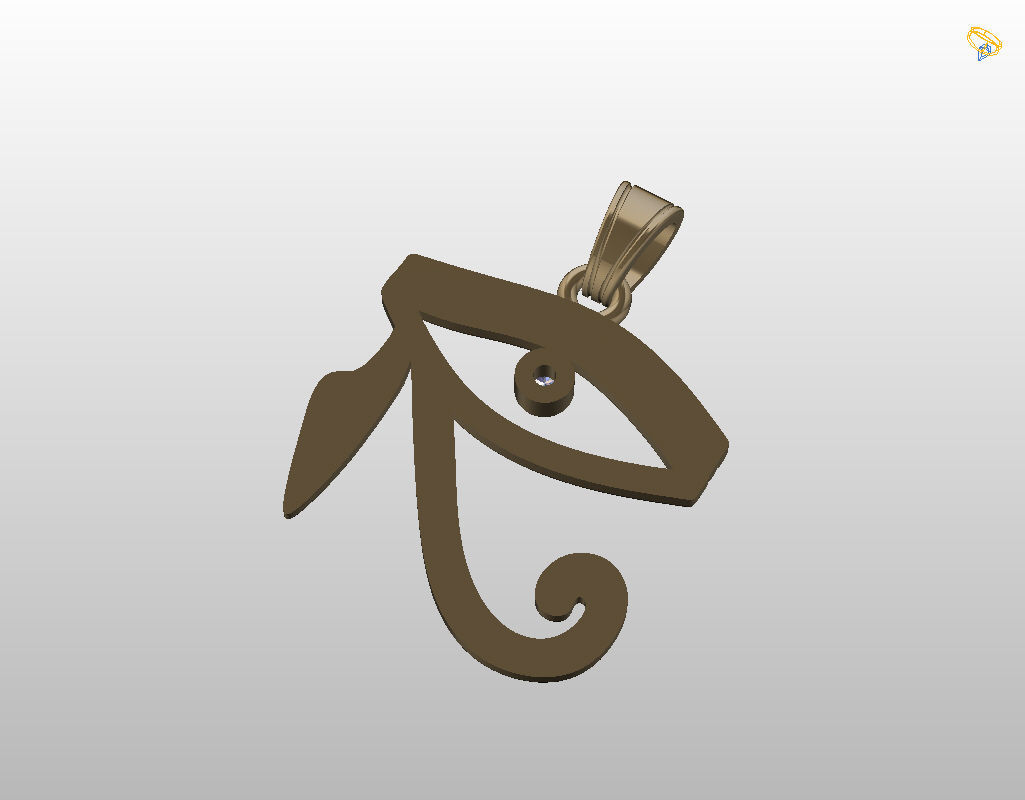 Pedant Eye of Horus 3D print model_25