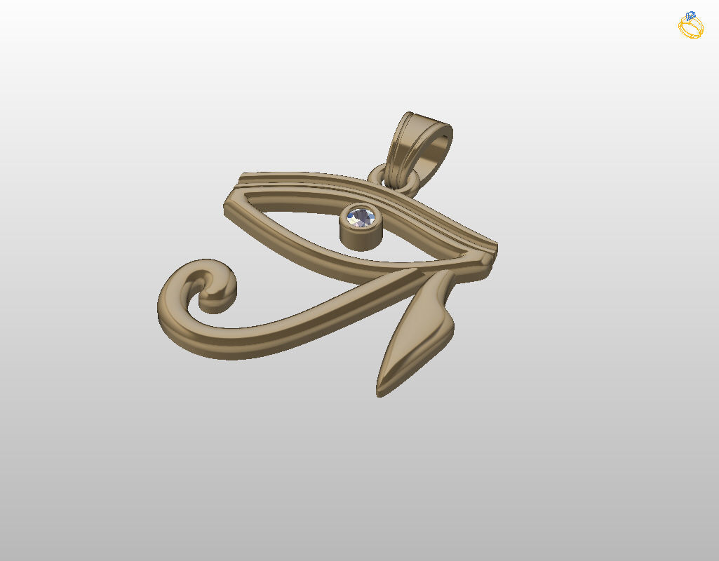 Pedant Eye of Horus 3D print model_8