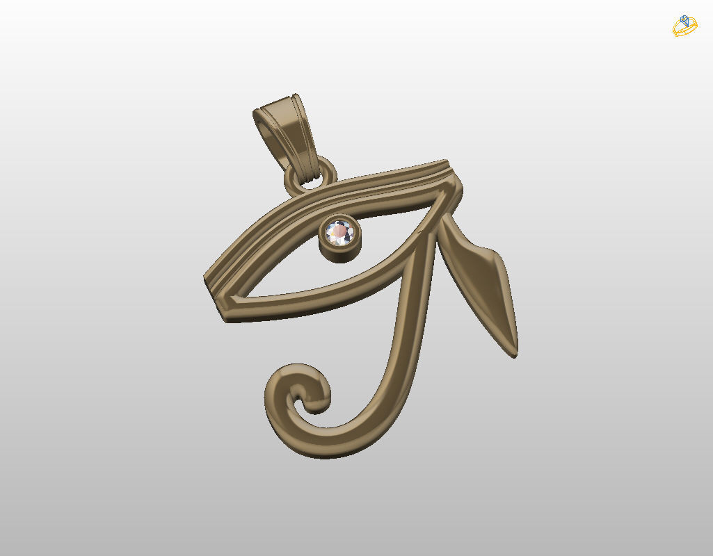 Pedant Eye of Horus 3D print model_5