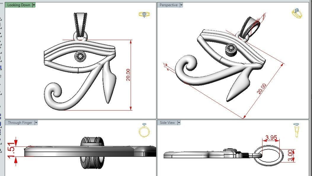 Pedant Eye of Horus 3D print model_2