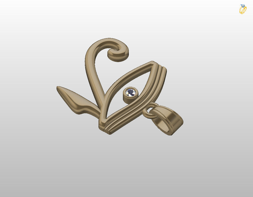 Pedant Eye of Horus 3D print model_13