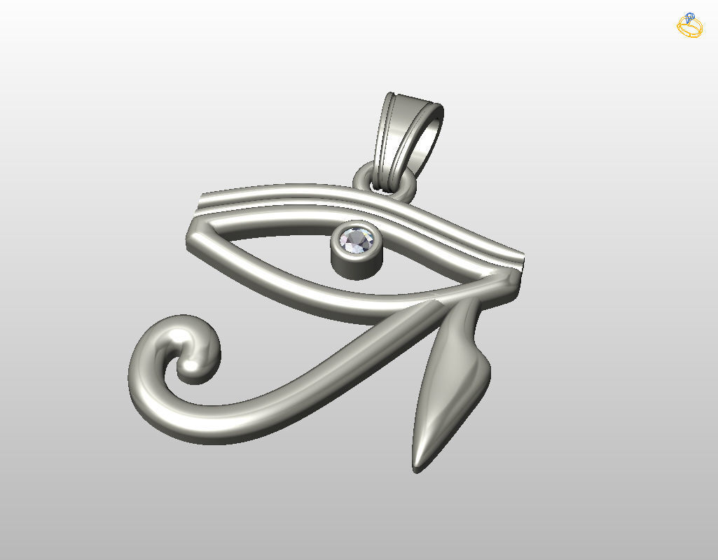Pedant Eye of Horus 3D print model_38