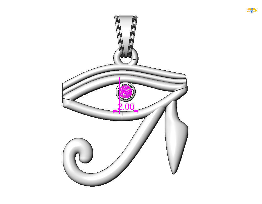 Pedant Eye of Horus 3D print model_42