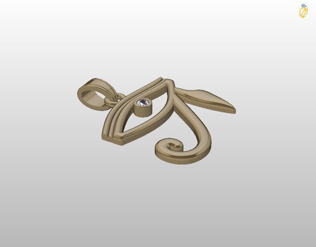 Pedant Eye of Horus 3D print model_21