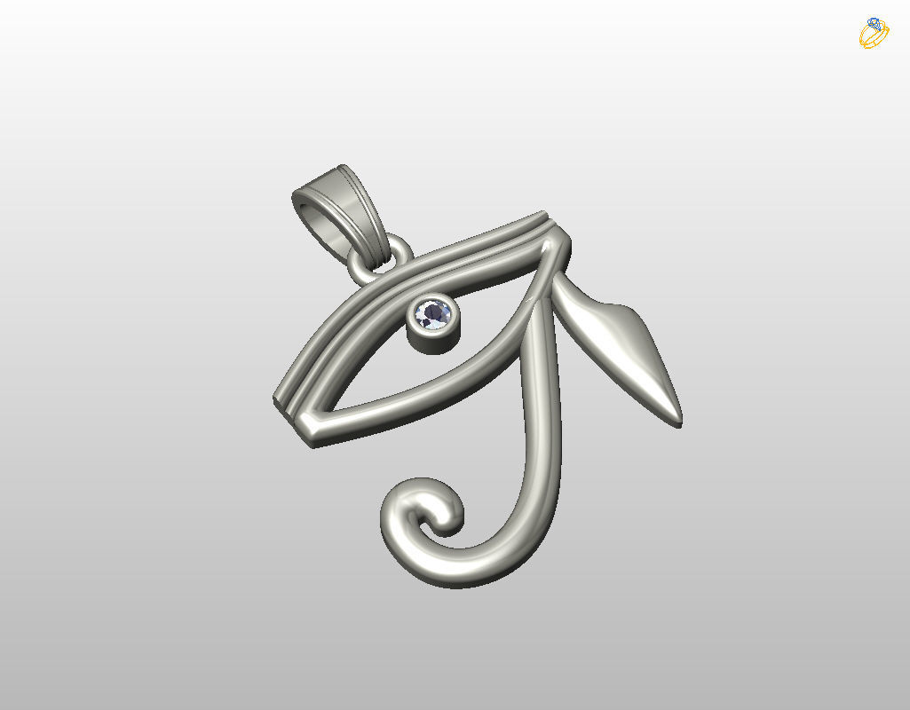 Pedant Eye of Horus 3D print model_28
