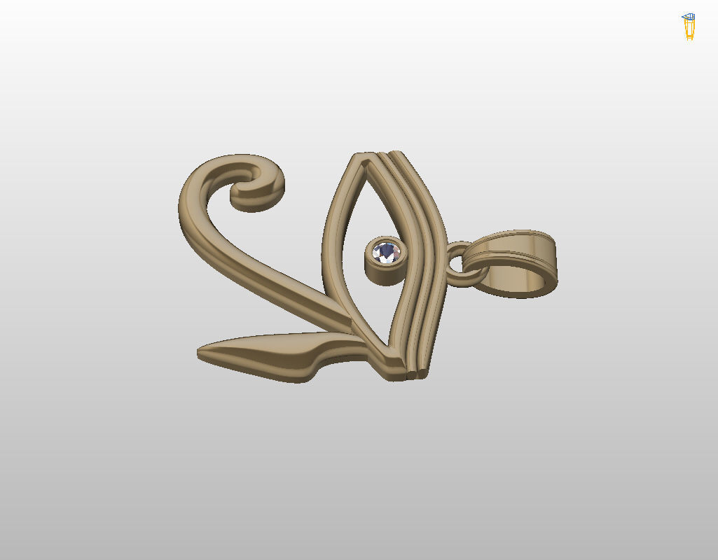 Pedant Eye of Horus 3D print model_12