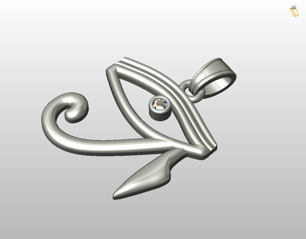 Pedant Eye of Horus 3D print model_37