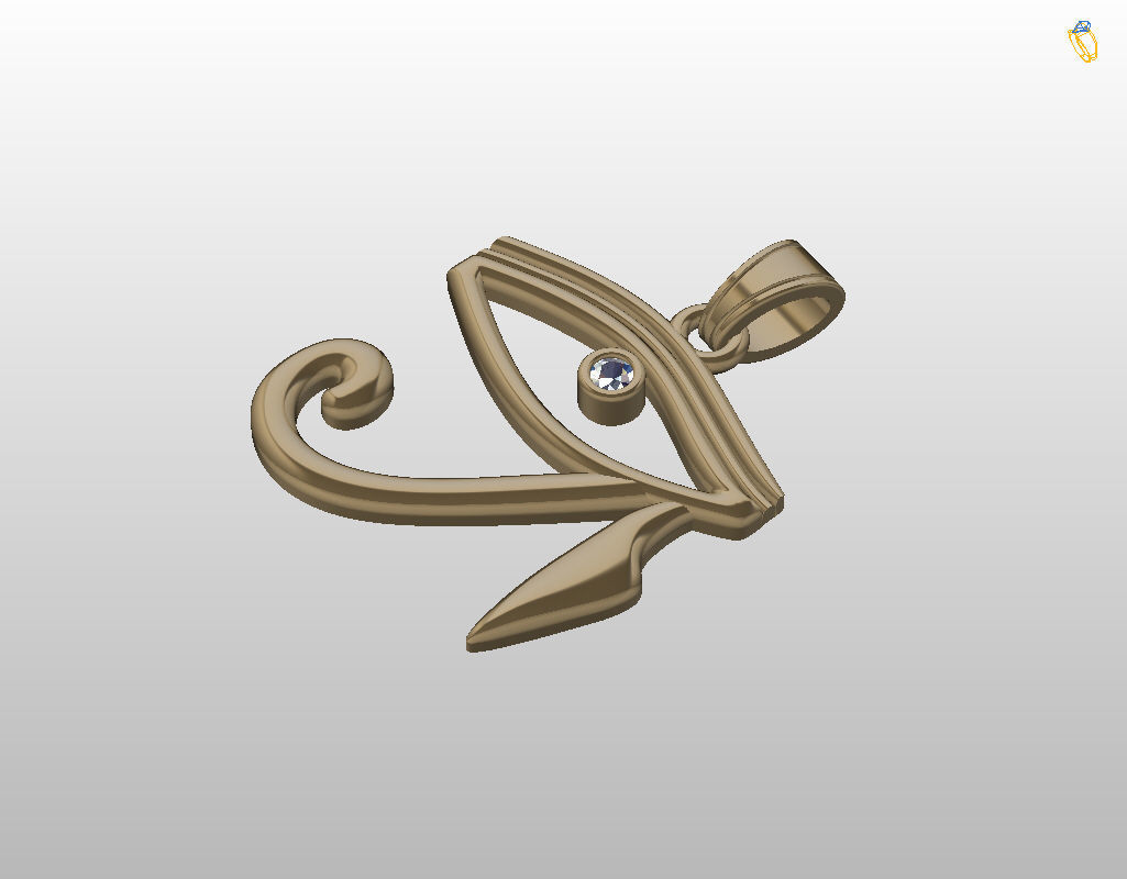 Pedant Eye of Horus 3D print model_10
