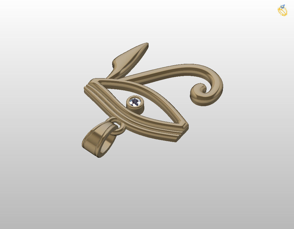 Pedant Eye of Horus 3D print model_17