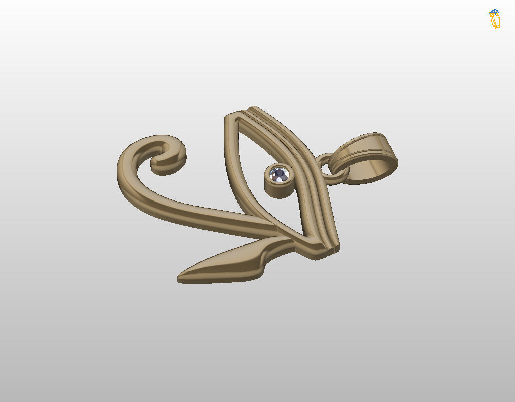 Pedant Eye of Horus 3D print model_11