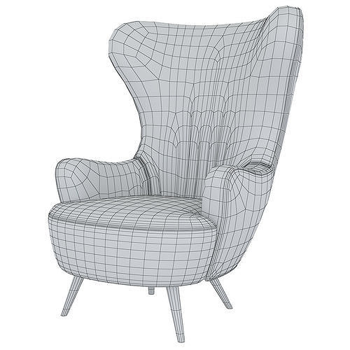 Tom Dixon Wingback 3d model Low-poly 3D model 5
