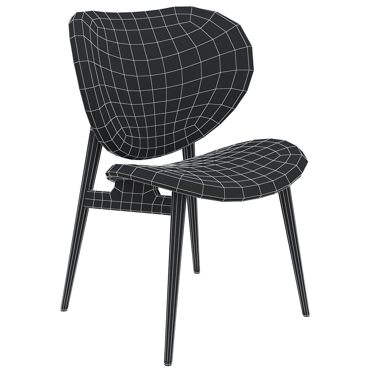 Alma leather chair Baxter 3d model Low-poly 3D model_2