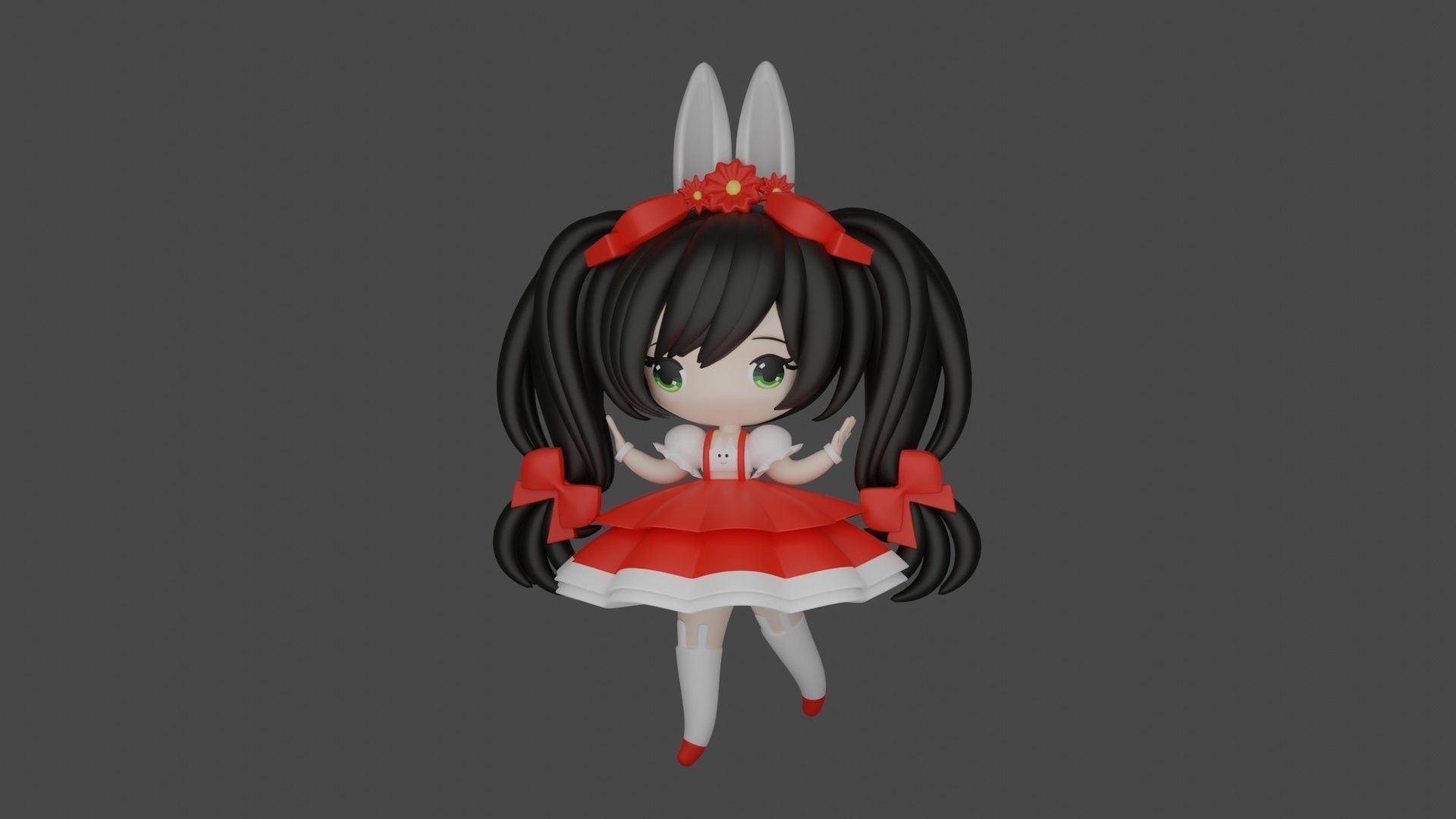 cute anime girl 3D print model_3