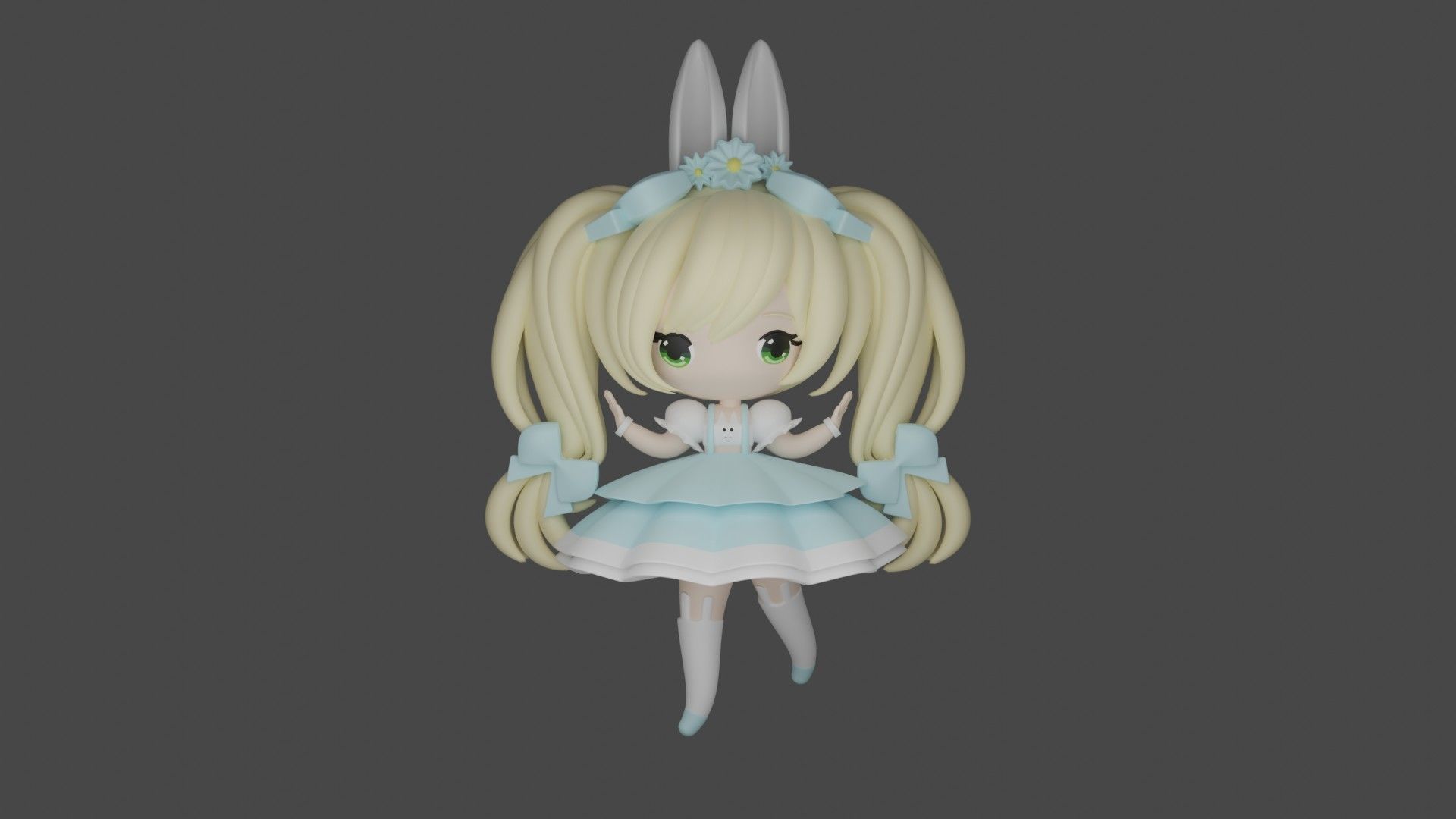 cute anime girl 3D print model_1