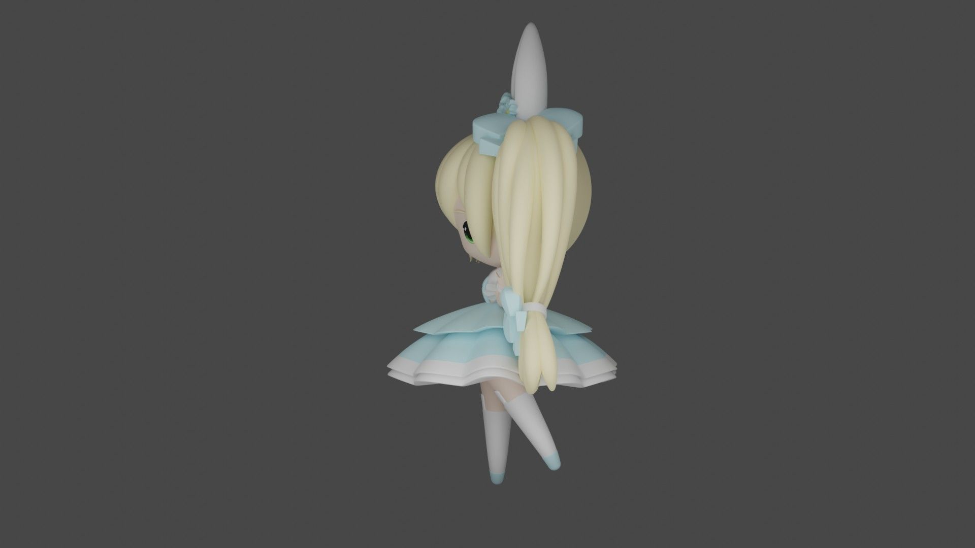 cute anime girl 3D print model_2