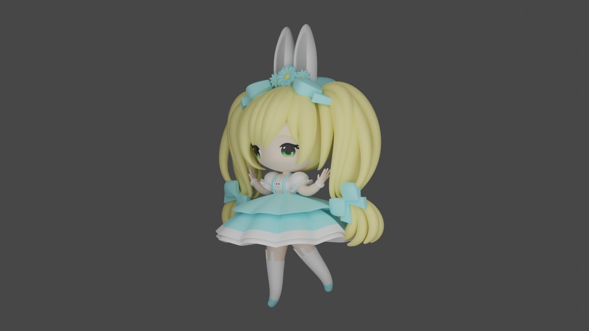 cute anime girl 3D print model_6