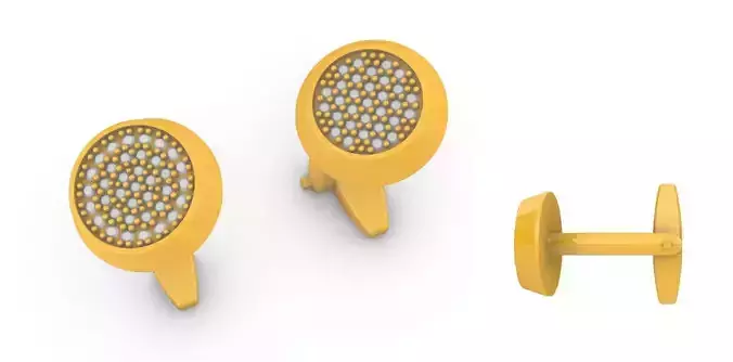Diamond Button Earring 3D print model