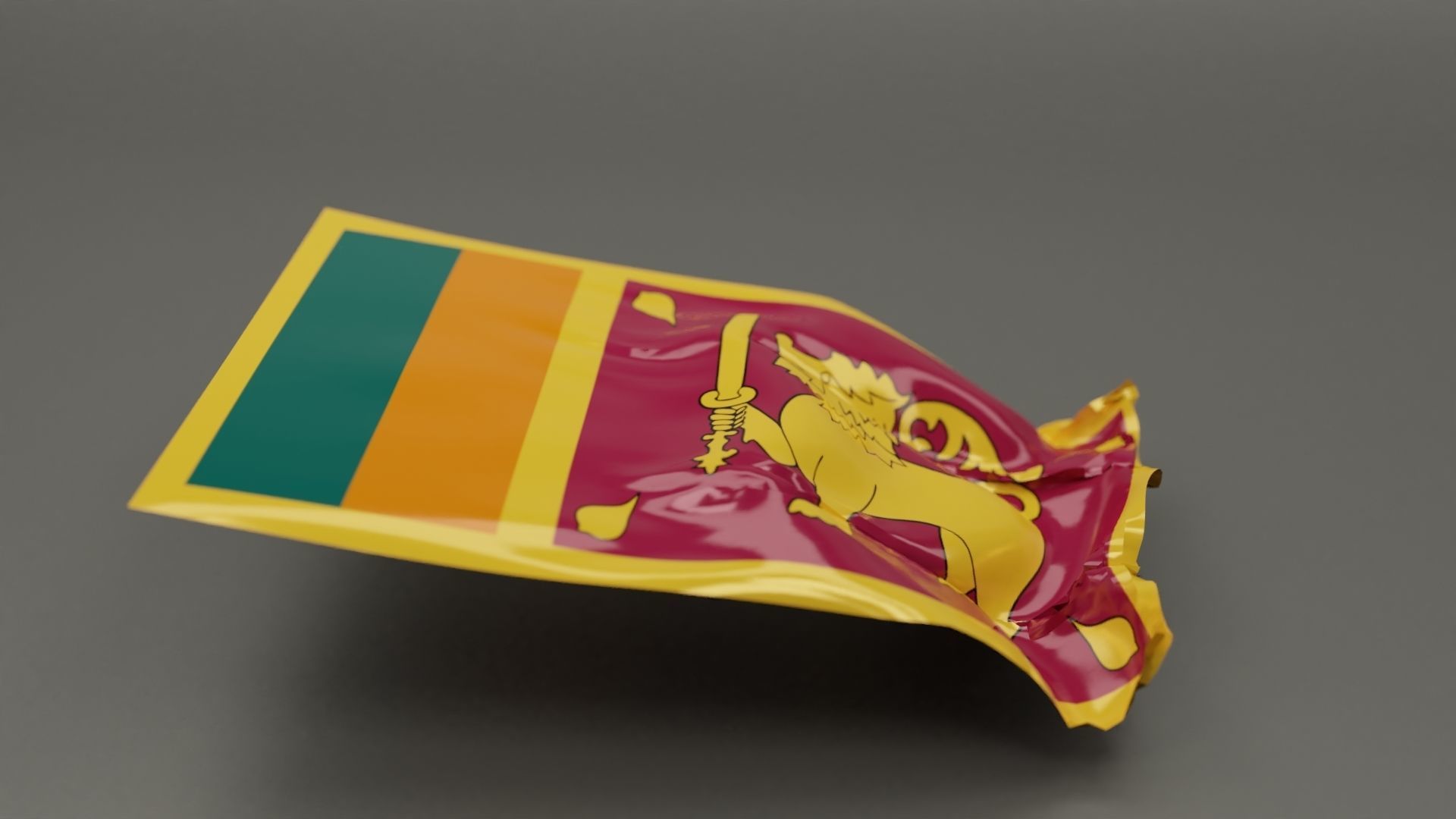 Animated Flag 3D model Low-poly 3D model_3