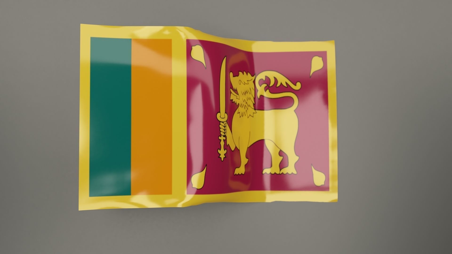 Animated Flag 3D model Low-poly 3D model_4