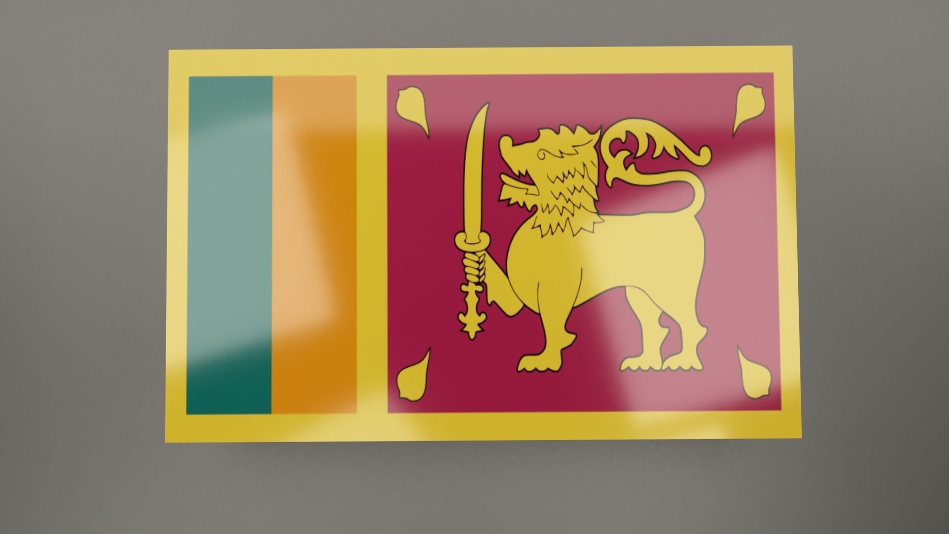 Animated Flag 3D model Low-poly 3D model_5