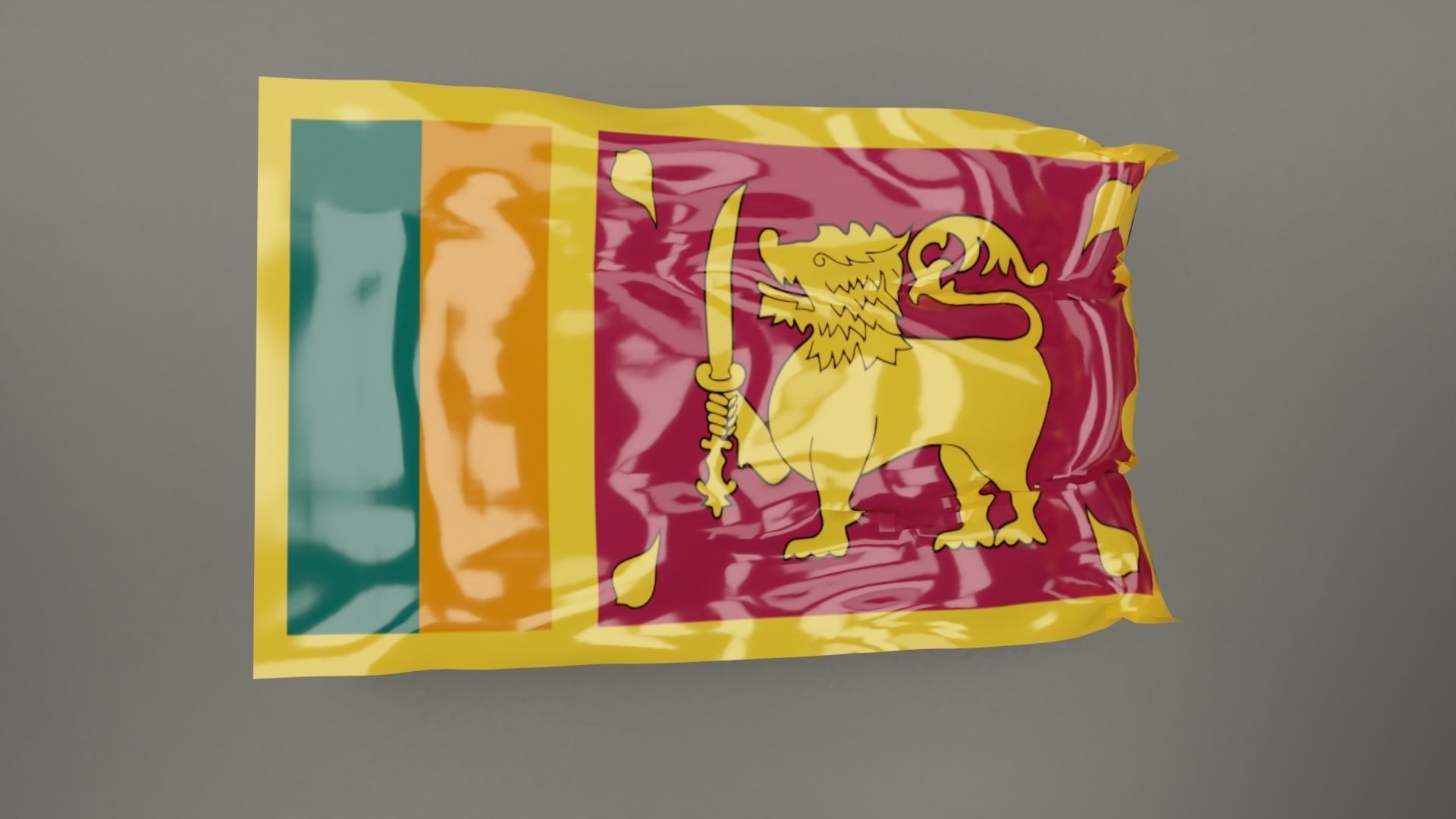 Animated Flag 3D model Low-poly 3D model_2