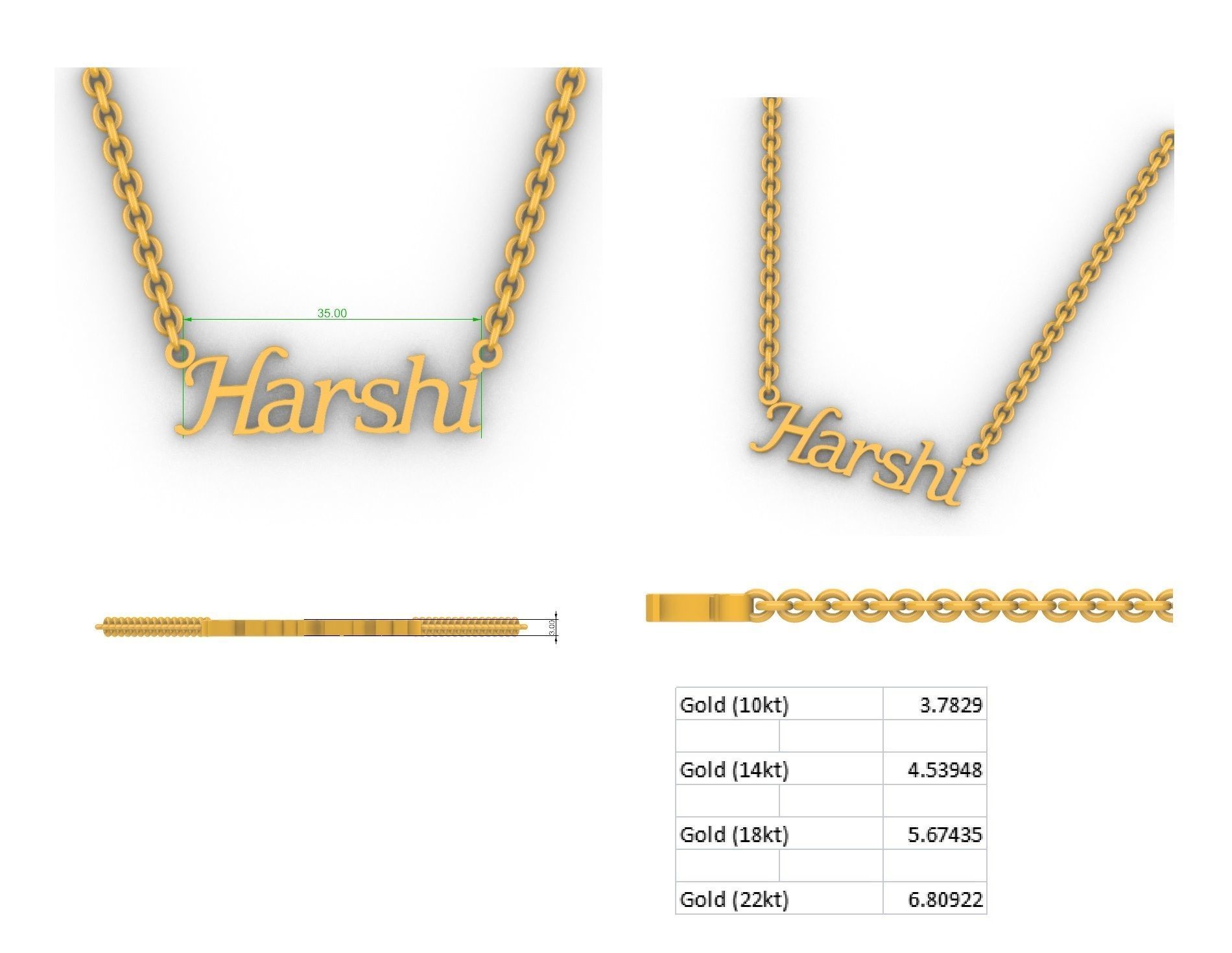 Harshi Pendant 3D print model_6